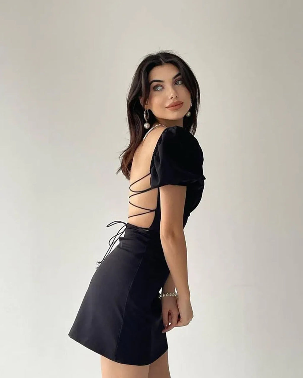 Black Backless X Pastel Dress