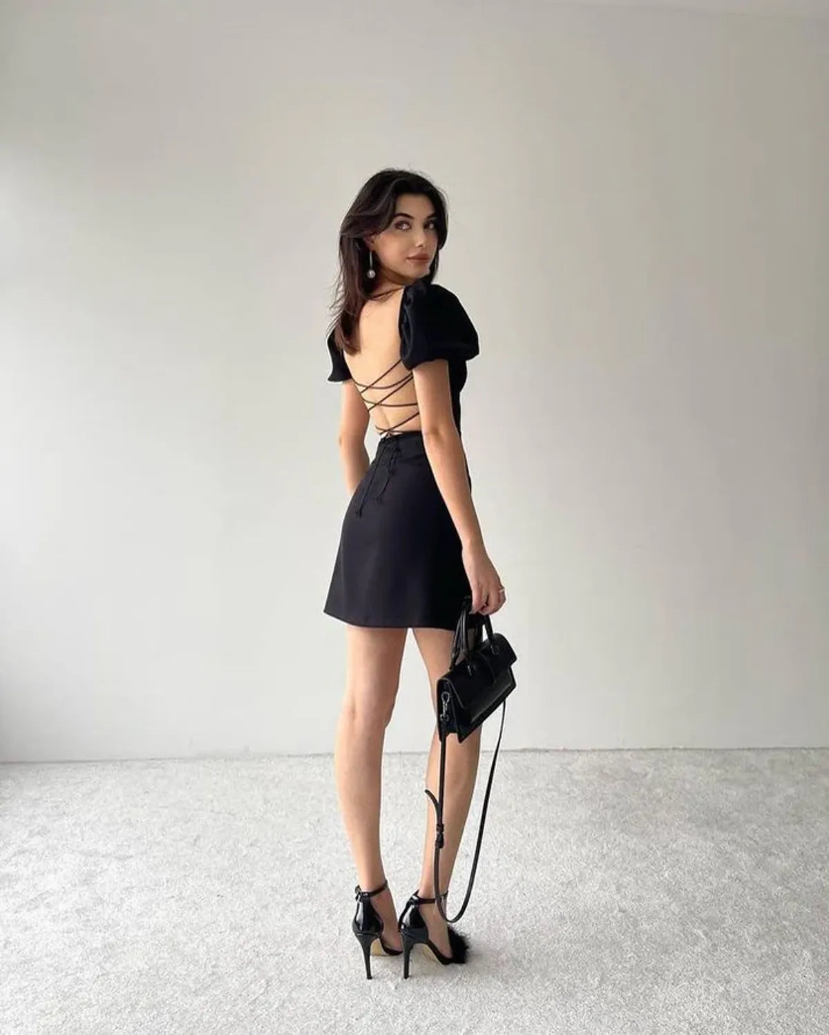 Black Backless X Pastel Dress