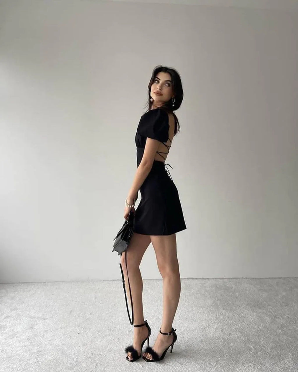 Black Backless X Pastel Dress