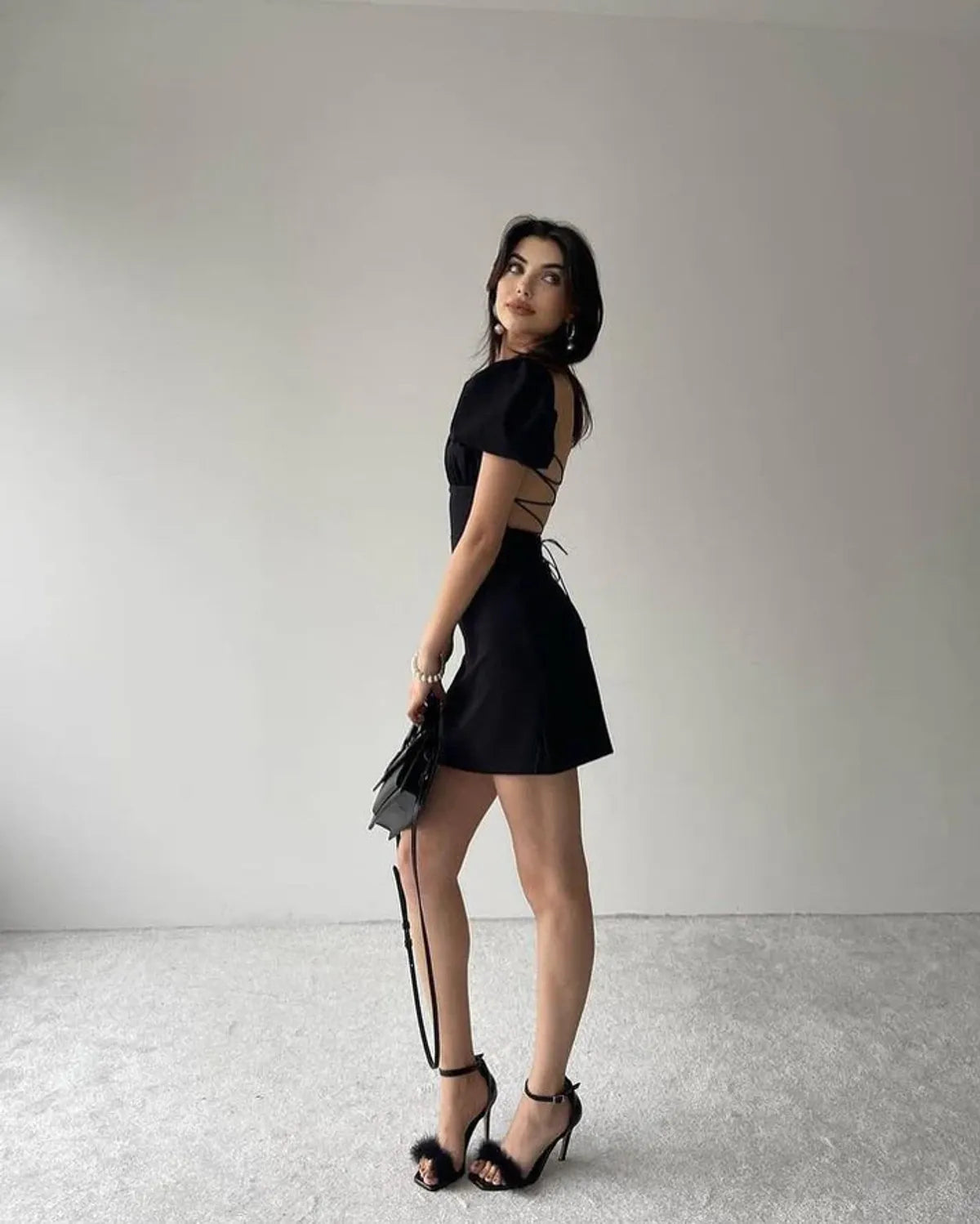 Black Backless X Pastel Dress