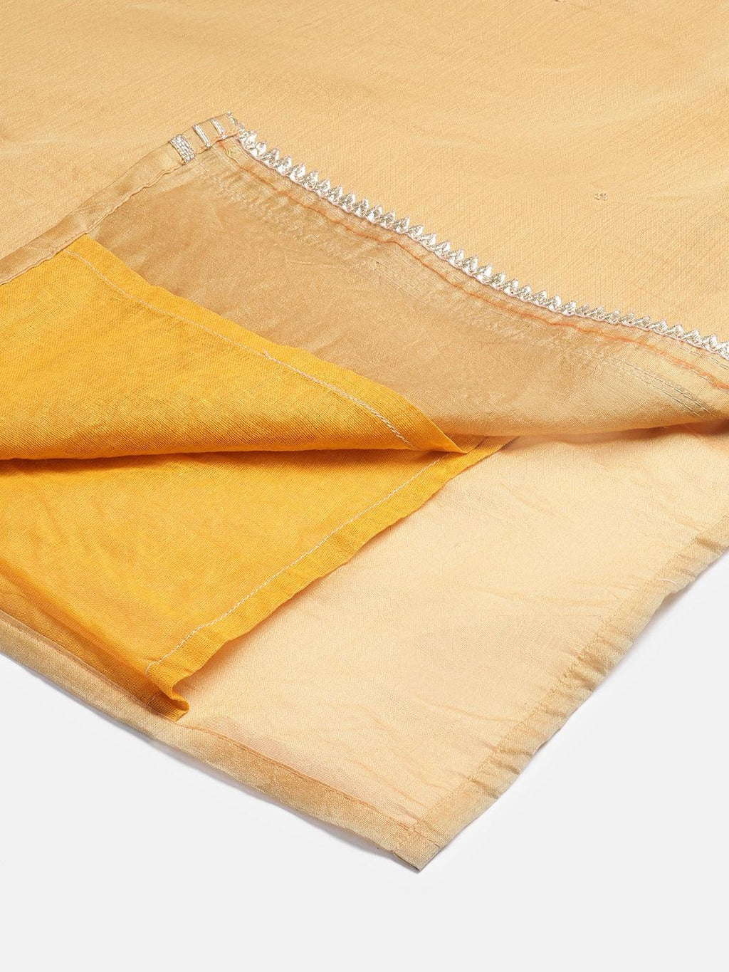 Elyora Yellow Gold Solid Chenderi Kurta Sharara Set with Dupatta - Elyora world