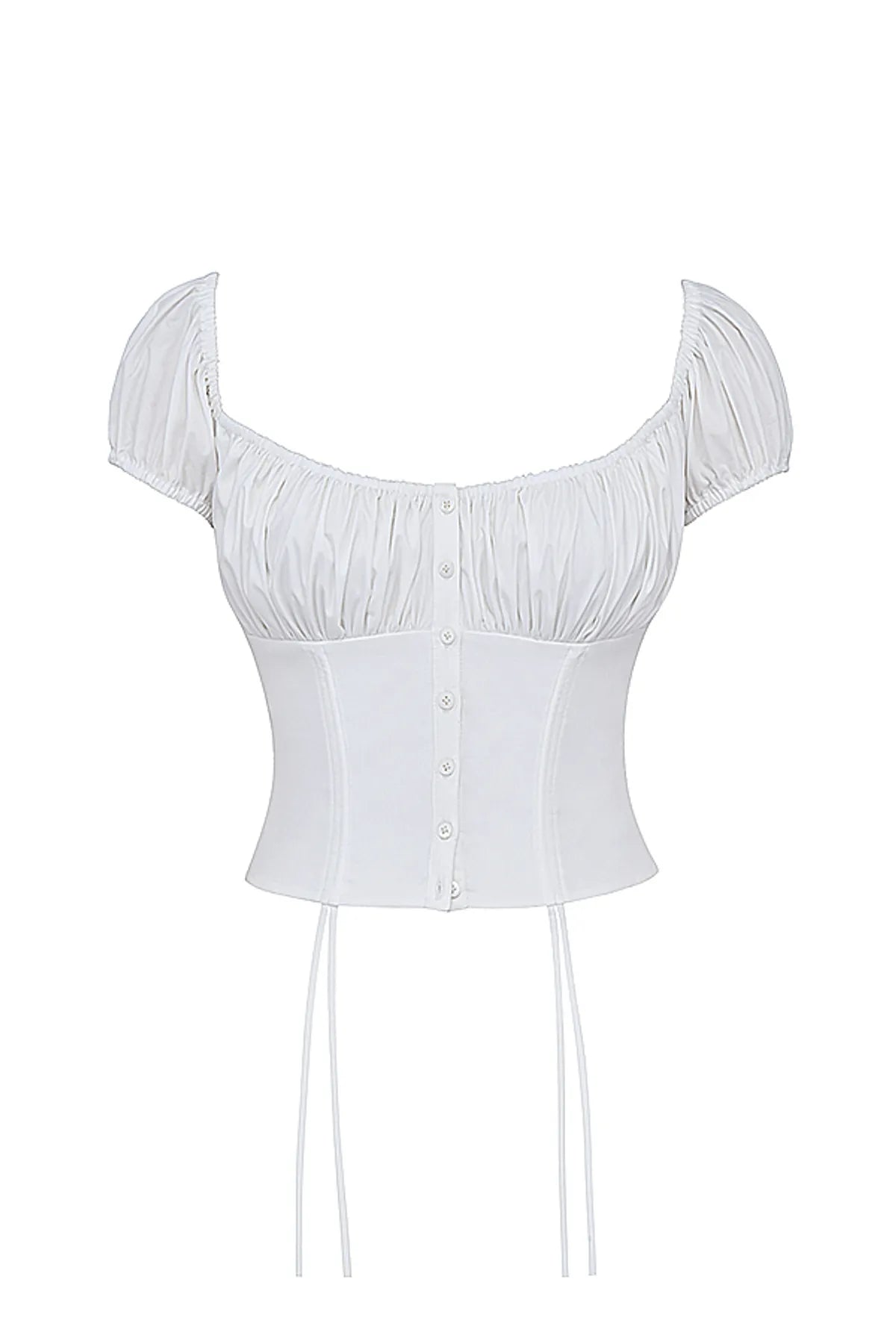Kitty White Gathered Top