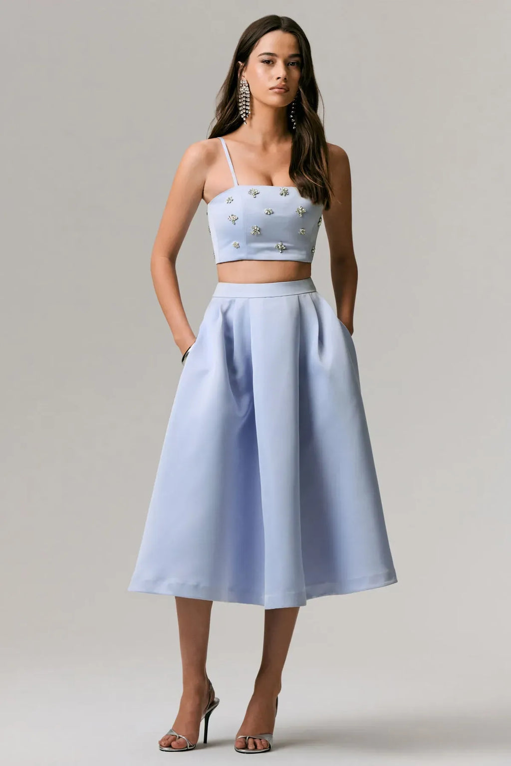Blue-Sris-Satin-Top---Pleated-Midi-Skirt