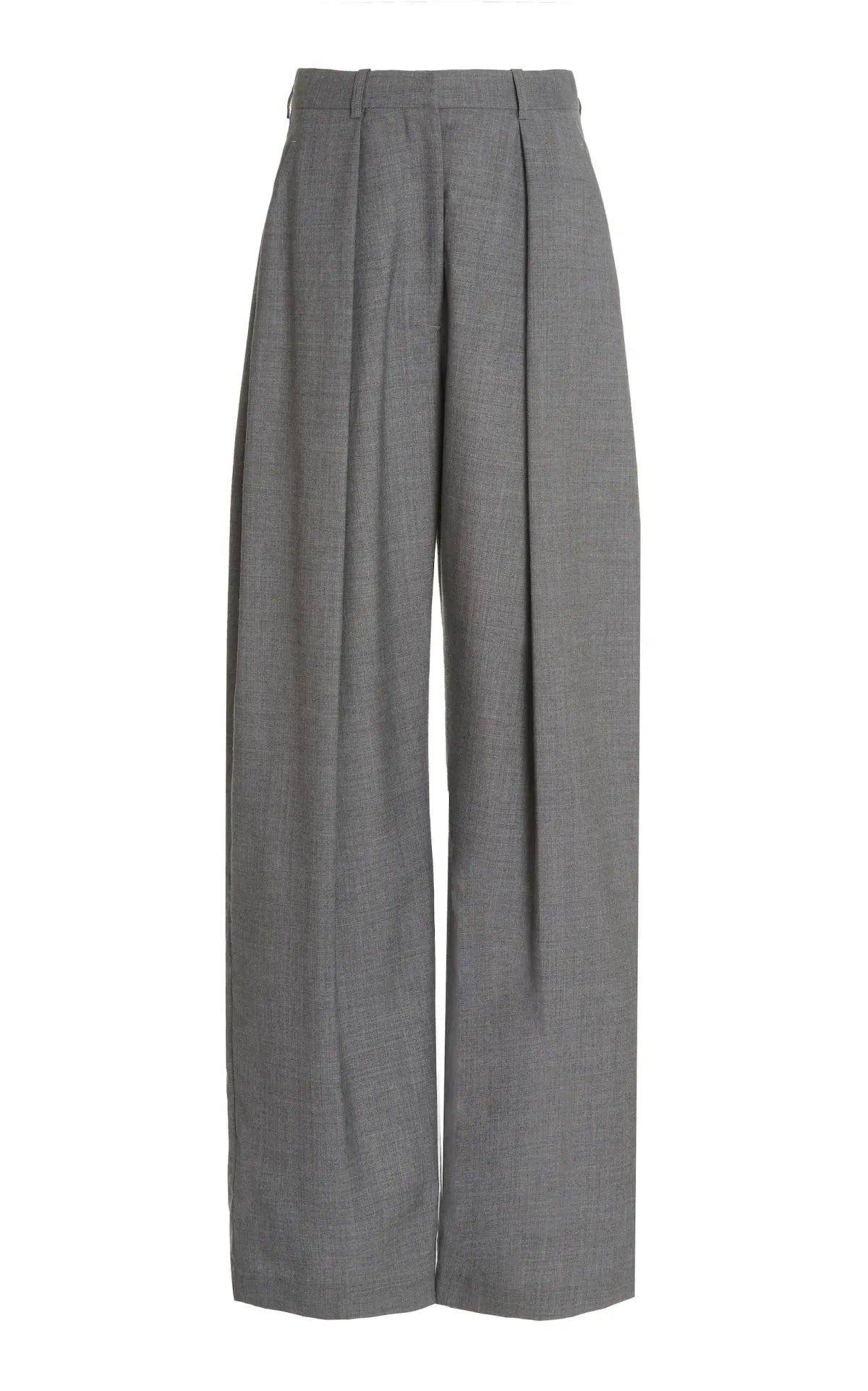 Grey-Wide-Leg-Pleated-Trousers-For-Women