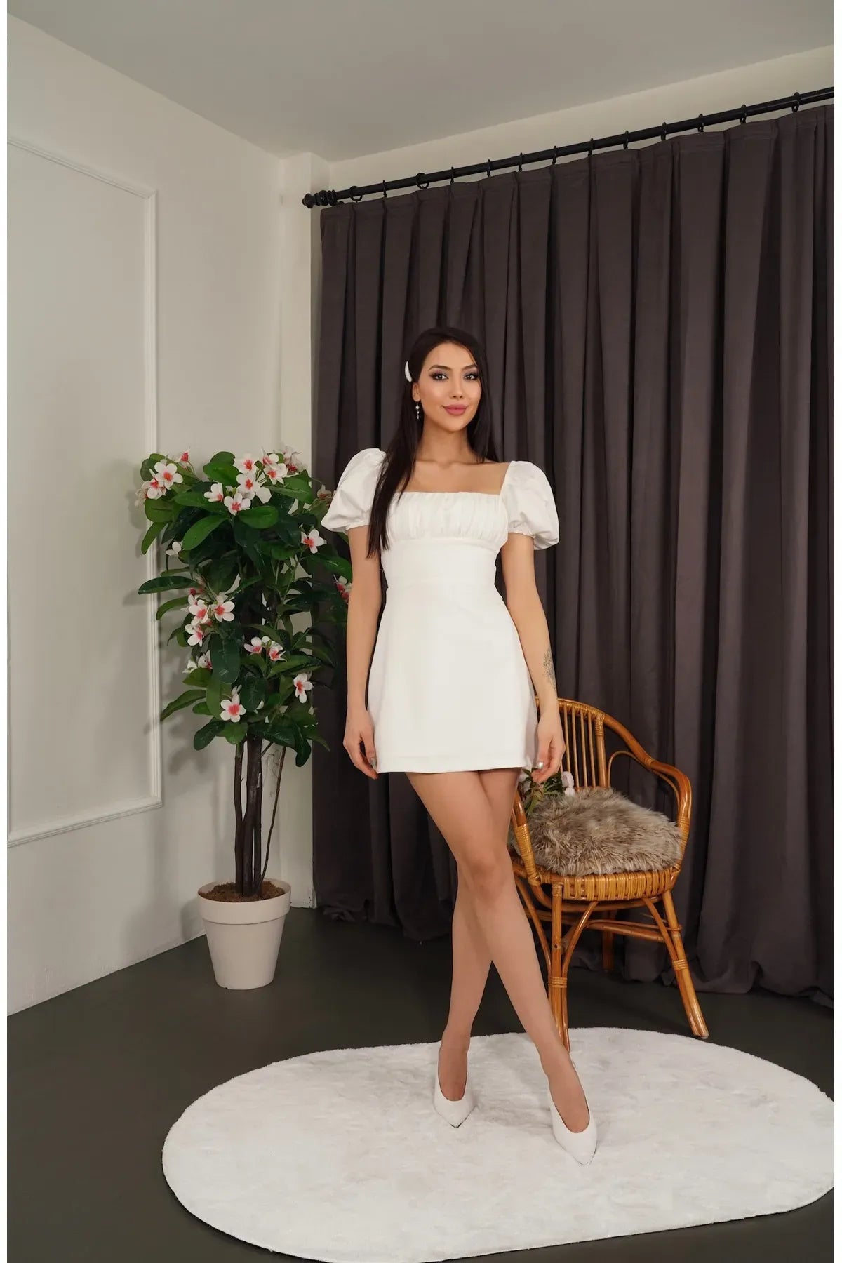 White Backless X Pastel Dress