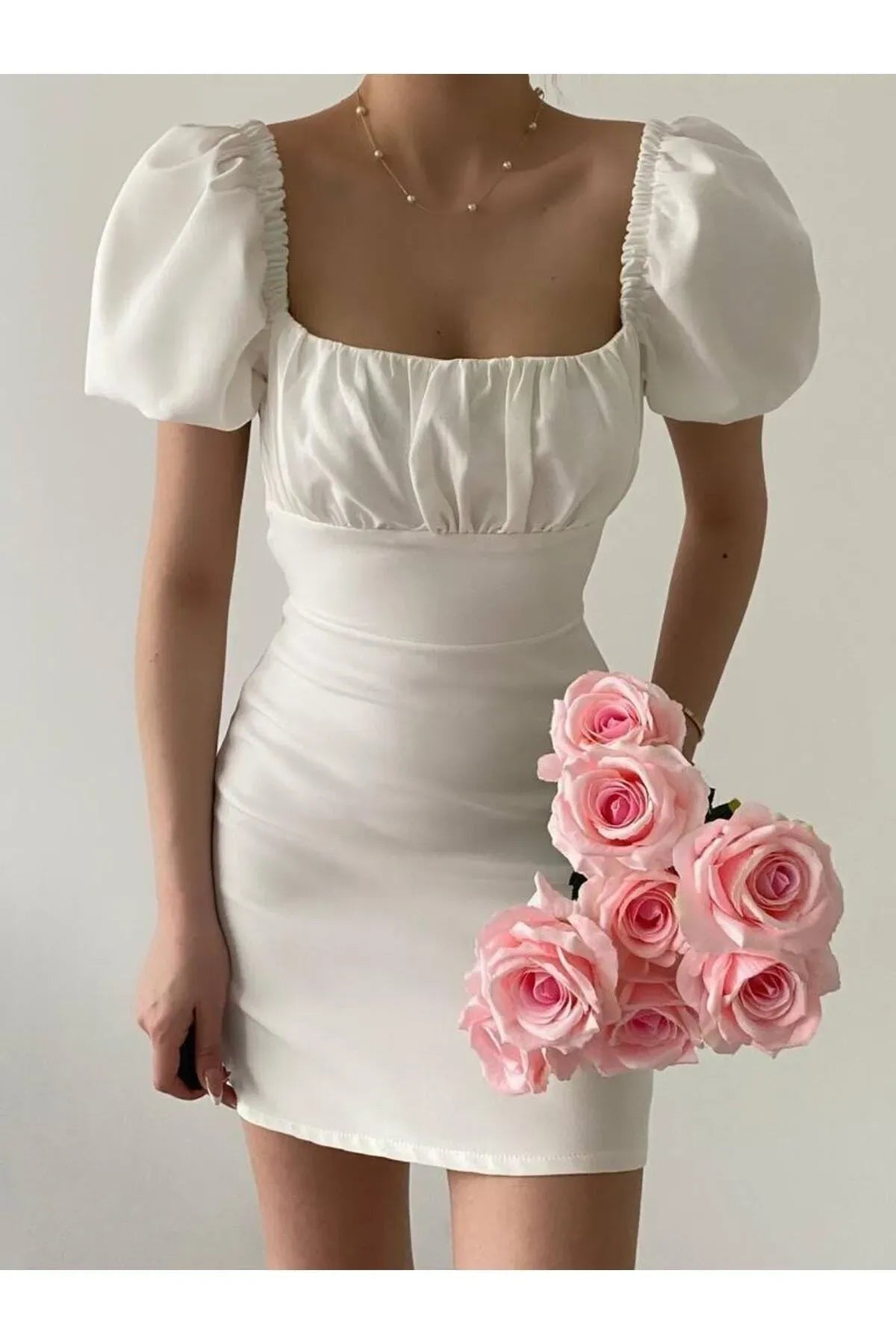 White Backless X Pastel Dress